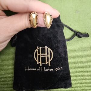 House of Harlow 1960 Gold Teardrop Earrings